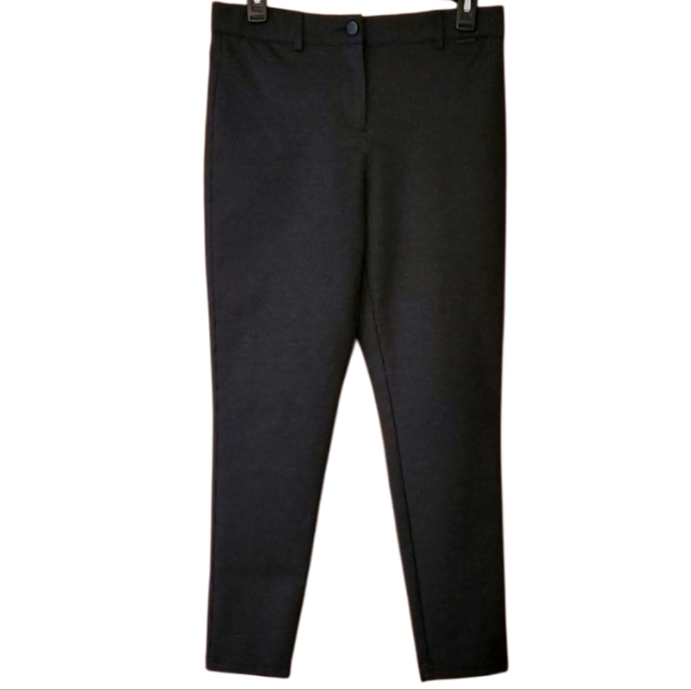 Mario Serrani Womans Houndstooth‎ Skinny Black & Gray Trousers in Medium